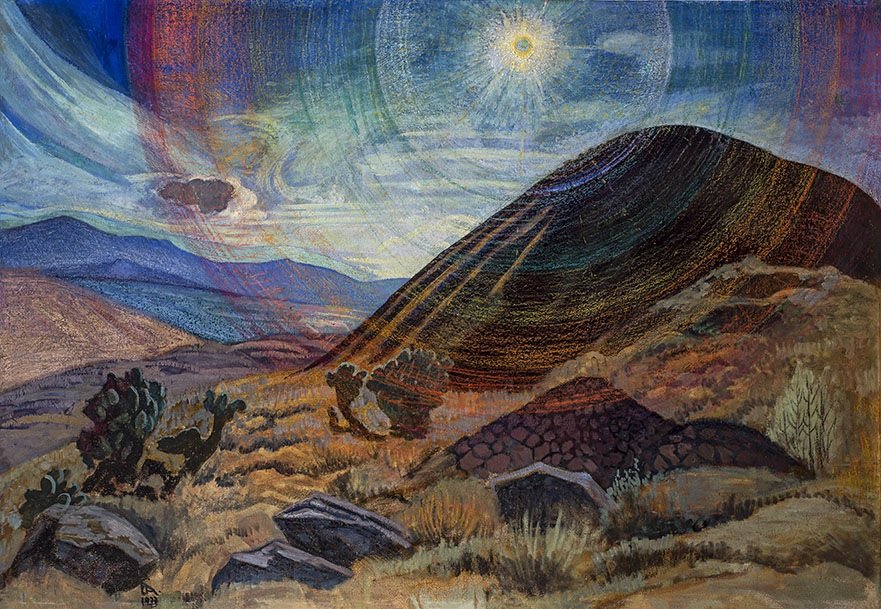 Dr. Atl no pinta el sol que se ve: pinta el sol que se siente sobre la piel del altiplano, esa luz que en las alturas de México no cae, sino que pesa, que vibra, que graba.