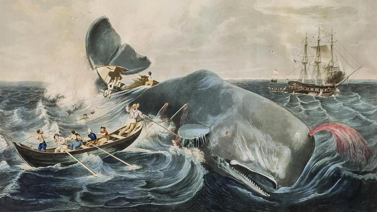 Ilustración del ballenero Pequod en el Pacífico. En sus cubiertas Herman Melville construyó el mundo entero.
